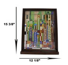 Ebros Frank Lloyd Wright Cactus Flowers Stained Glass Plaque Wall Hanger 15 h