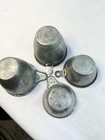 Vtg 4 Pc Tab Handle Steel Measuring Cups 1 3  1 2 Two 1 Cup Baking Nesting Read