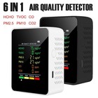 6 In 1 Air Quality Monitor Pm2 5 Pm10 Hcho Tvoc Co2 Tester Formaldehyde Monitor