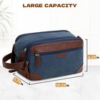 Travel Toiletry Bag For Men - Canvas Toiletries With Multiple Pockets Large
