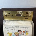 Lot Of 12 Vintage Hallmark Birth Announcements W envelopes 1960   s New