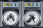 2021 Silver Amer Eagle Reverse Proof Designer Edition 2 Coin Set Pcgs Pr69 Fdi