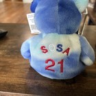 Sammy Sosa  21 Tie Dye Blue 1999 Salvino s Bamm Bammers Beanie Bear 8  Chi Cubs