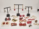 Vintage Lot Of 1980-1990 s Earrings Lots Of Red Mixed Sizes Very Retro