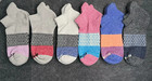 6 Pair Bombas Women s Tri-block Marl Mixed Colors Ankle Sock Size Medium