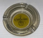 El Rancho Casino Vintage Glass Ashtray Round Clear W Weather Vane Logo Las Vegas