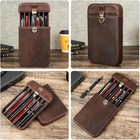 Top Grain Genuine Leather 6 Fountain Pen pencil Tray Case Holder  Handmade Minim