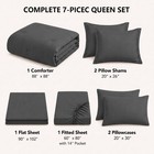 Himeet Queen Comforter Set  7-piece Point-quilted Bed In A Bag Dark Grey