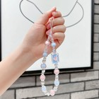 Kawaii Phone Lanyard - Macaron Beads   Heart Envelope Charm Wrist Strap Colorful
