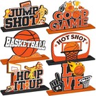 6 Pcs Wooden Basketball Table Decorations - First - Party Centerpieces