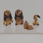 Hagen Renaker Miniature Cocker Spaniel Mama   Puppies Figurines Lot Of 4 Vintage