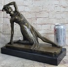 Signed Nude Dancer Chiparus Bronze Sculpture Statue Figurine Figure Decor Gift