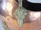Antique Copper   Brass Coal Scuttle - Ornate Brass Handles   Lions Paw Feet