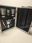 Vintage Mcm Travel Bar Case Complete Cocktail Set   Federal Glass Recipe Mixer