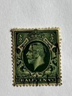 Great Britain George V Half Penny Green Used Handstamped Stamp Royalty 1911-1920
