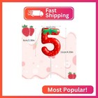 Funcandle Strawberry 4th Birthday Candle Gifts For Girls red Strawberry Birthday