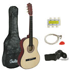 Beginners Acoustic 38  Guitar With Guitar Case Strap Pick Wooden And Tuner