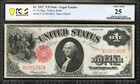 1917  1 Legal Tender Note  sawhorse   Pcgs 25 Fr 36 One Dollar Bill 61982