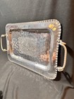 Vintage Cromwell Hand Wrought Hammered Aluminum Serving Tray     Double Handles