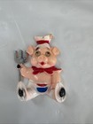 Vtg Lot 3 Pig Chef Piggy Refrigerator Magnets Plastic Googly Eyes