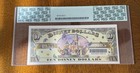 2005  10 Disney Dollar  stitch  Pcgs Graded 64 Ppq  Disneyland 50th Anniversary 