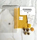 Chanel 1990s Vintage Cc Gold Black Xl 3 Buttons Jacket Fabric Swatch Brand Tag