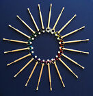 10 Pairs Of Spangled Midland Wooden Lace Making Bobbins By Harlequin Lace