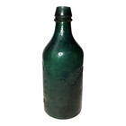 Antique 8  Congress Spring Co  Emerald Glass Water Bottle Saratoga Ny
