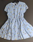 Disney Her Universe Mickey Minnie Pluto Denim Dress Cap Sleeves Elastic Waist
