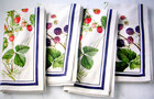 Williams Sonoma Berry Dinner Napkins Set Of Four 100  Cotton Summer Berries Nwt