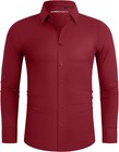 Mens Dress Shirts 16-way Stretch Slim Fit Button Down Shirts Wrinkle Free Shirts