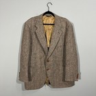 Kuppenheimer Harris Tweed Blazer Mens Brown Herringbone Wool Sport Coat Usa Made
