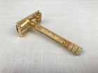 Vintage 1940 s Gillette Milord Gold Tone Razor In Original Case Made In Usa
