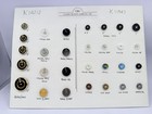 29 Vintage Glass Buttons Matching Design Rhinestones Mixed Colors Card Cbc Lot K