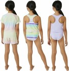 New Girl s Eddie Bauer Youth Reversible 4 Piece Swim Set  Pastels  Large 14-16