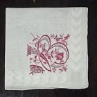 Vtg Exceptional Madeira Embroidered Cotton Linen Hankie Handkerchief Monogram B