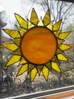 Handmade Stained Glass Celestial Sun Window Art  Handcrafted In The Usa 