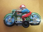 Vintage Tinplate Japanese Friction Tin Toy Motorcycle Made In Japan Perfect