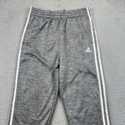 Adidas Pants Youth Xl 18 20 Gray Regular Fit Fleece Track Side Stripe Ak5918