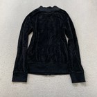 Puma Women s Jet Black Velour Zip-up Track Jacket Loungewear Casual Logo Size M
