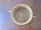 Vintage  Round Wicker Basket W handles