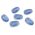 25 Light Blue Wavy Oval Beads - Czech Pressed Glass - Diy Jewelry Supply