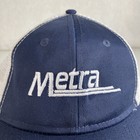 Metra Metropolitan Rail Snapback Hat Cap Trucker Mesh Back Blue   White
