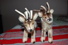 Two Vintage Steiff Mohair Renny Reindeer 1950-1970 No Id   s