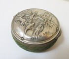 Antique Pin Cushion Horse   Carriage Scene On Silver Wm  Comyns 1905