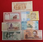 Unc  Lot Of 7  Different Foreign Paper Money Banknotes World Currency 