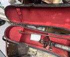 Antique Pre 1930s Old Violin With Original Wooden Case And Tiny Booklet
