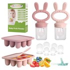Baby Breastmilk Popsicle Molds   Baby Fruit Feeder  4 Pack   Infant Food Pink