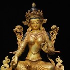 Tibet Buddhism Temple Bronze Gilt Tara Kwan-yin Guanyin Goddess Buddha Statue