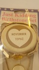 Vintage  Children s Heart Birthstone Jewelry Set Costume   November Topaz 